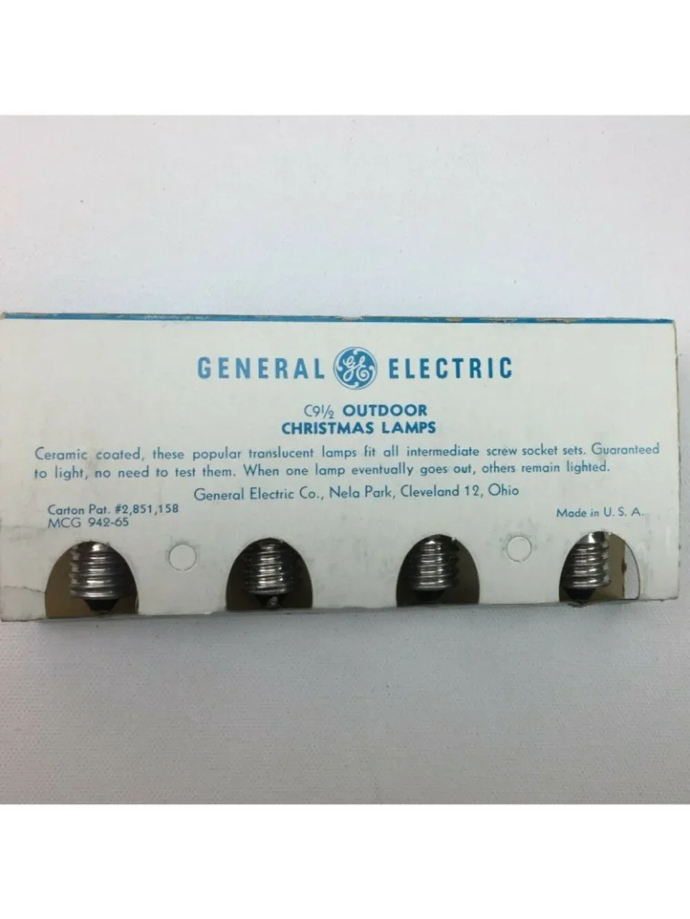 General Electric GE C9-1/2 Outdoor Christmas Lamps Hanukkah Blue Bulbs